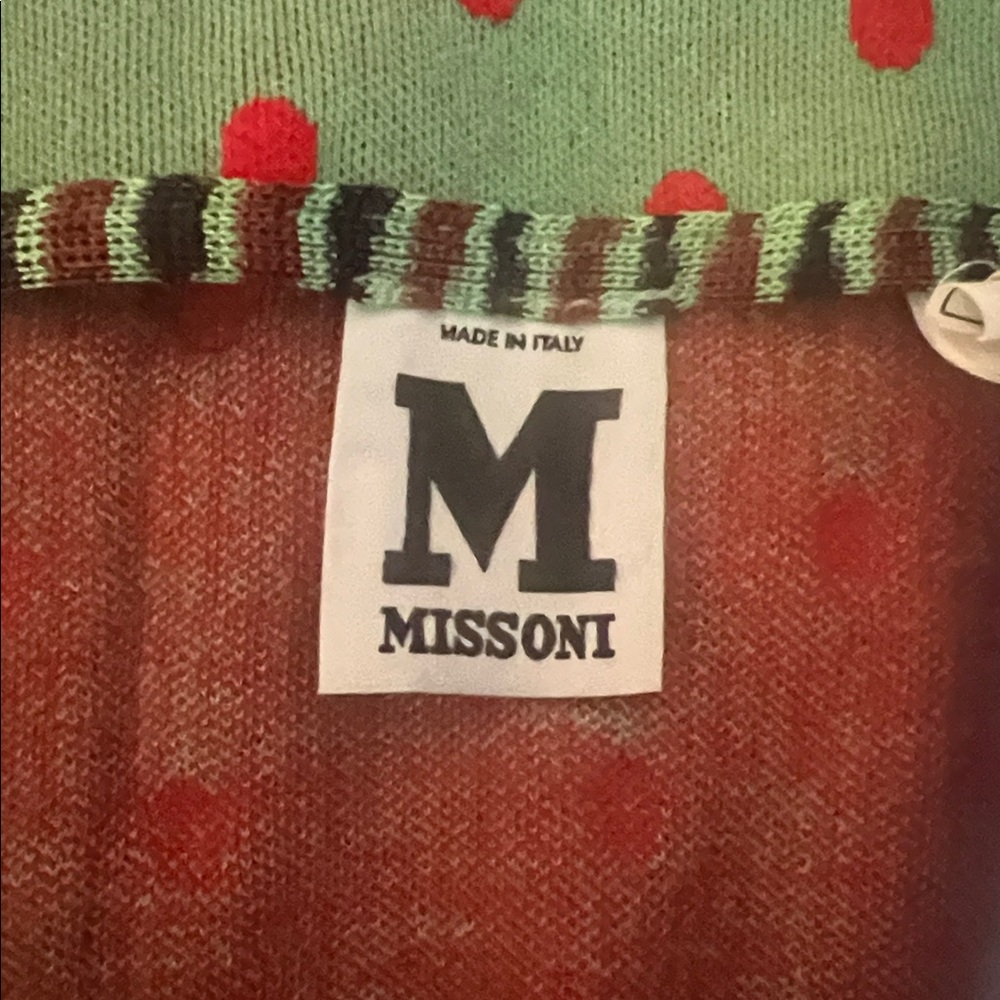 Missoni Green and Red Polka Dot A-Line Skirt - Picture 4 of 6